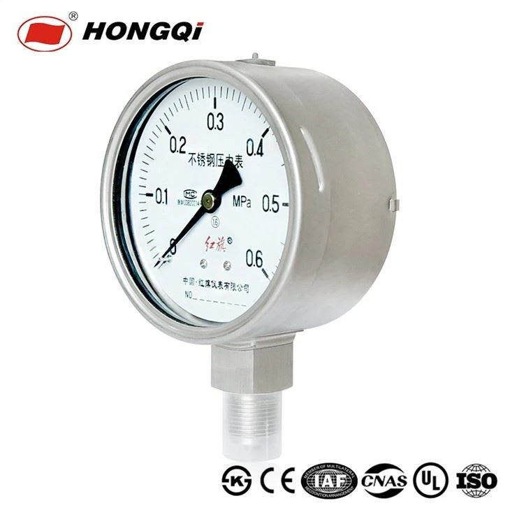 100mm Safety Pressure Gauge Stainless Steel Bourbon Tube Pressure Meter