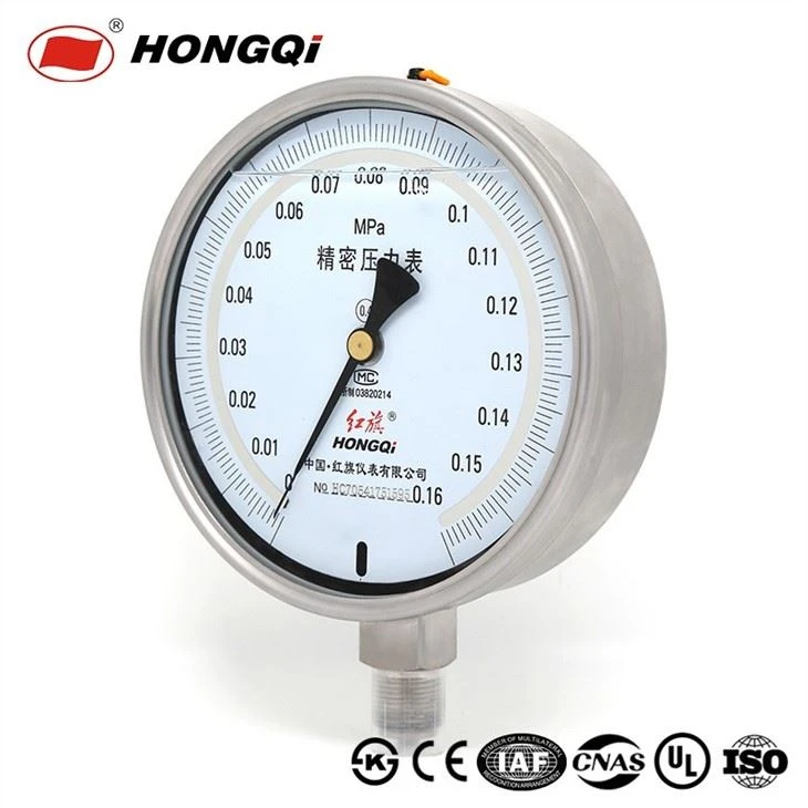 Full Stainless Steel High Pressure Gauge Back Bottom With Flange