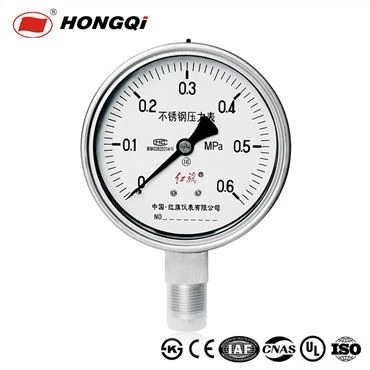 Hongqi 100mm 4" Semua Bahan Keluli Tahan Karat Tolok Tekanan Khas Keselamatan Cangkang Kalis Api